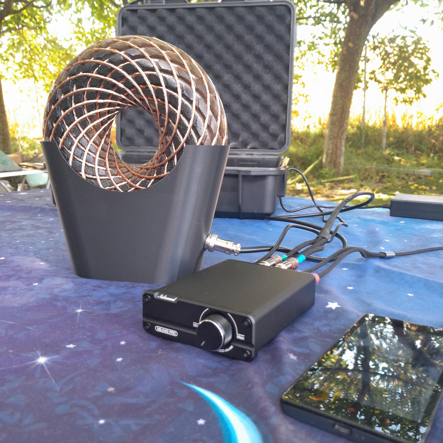 Bobina Rodin 185mm + Amplificador Fosi Pro | Dispositivo PEMF de Ondas Escalares con Maleta y Accesorios