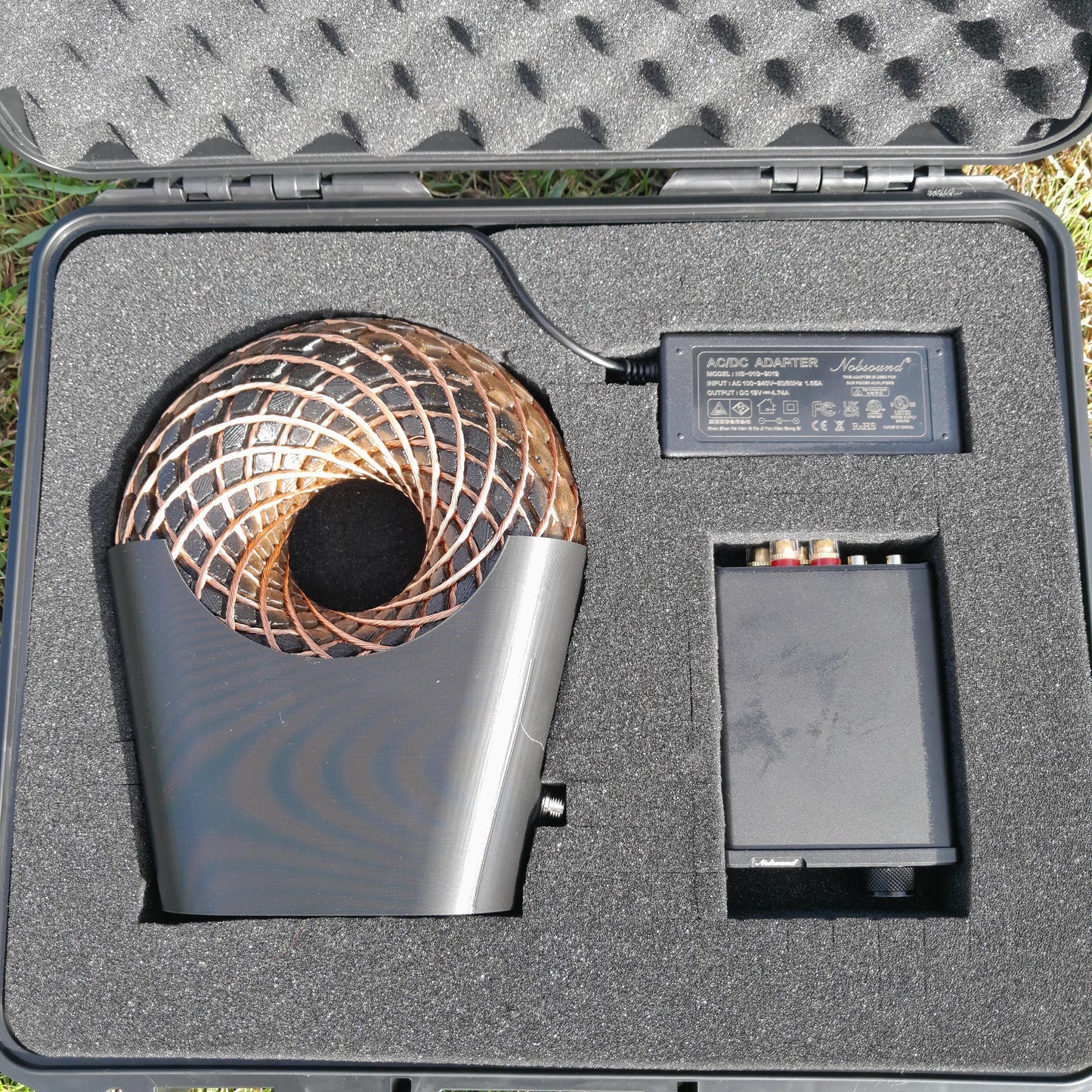 Bobina Rodin 185mm + Amplificador Fosi Pro | Dispositivo PEMF de Ondas Escalares con Maleta y Accesorios