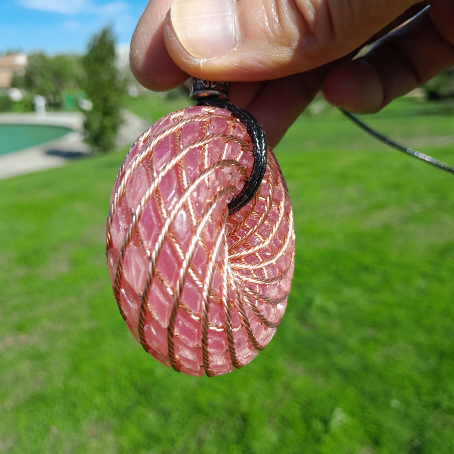 Bobina Torus de Rodin con Cuarzo Rosa- 62mm- Generador de Ondas de Vórtice