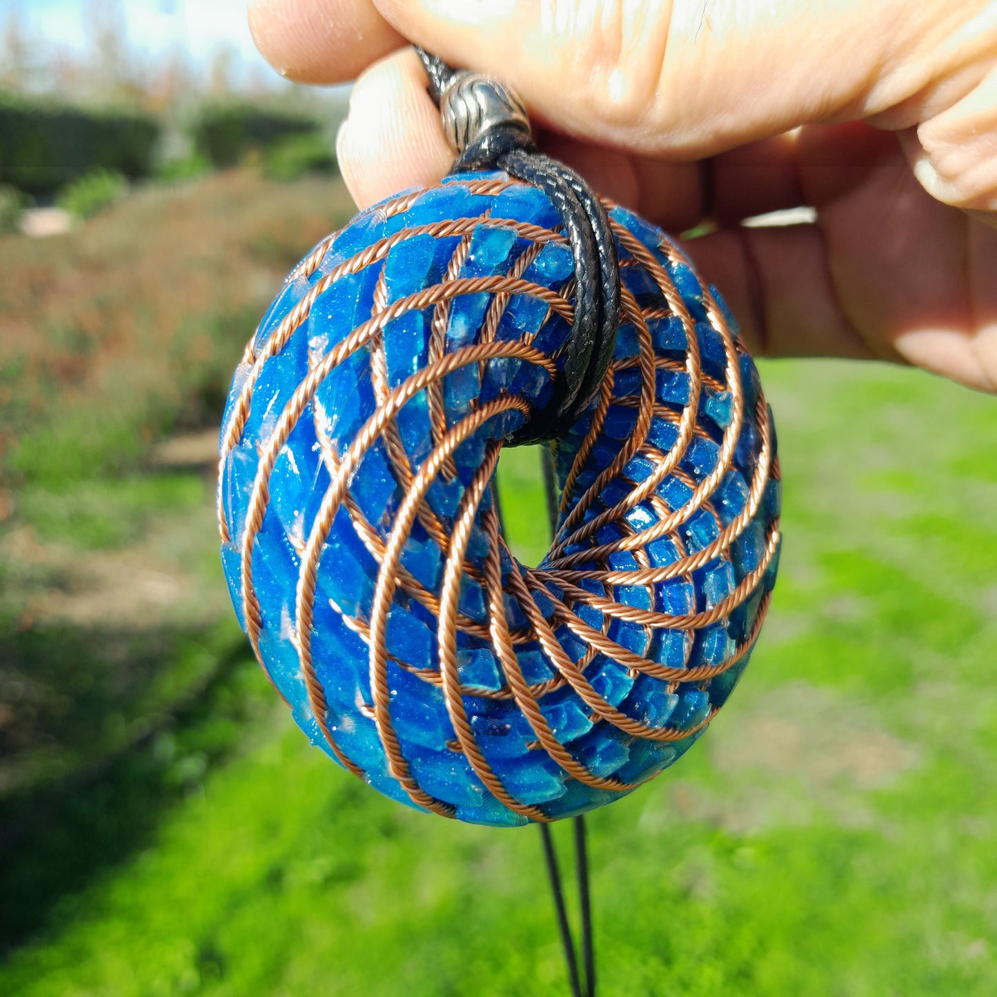 Bobina Torus de Rodin Chips de Lapislázuli- 62mm-Generador de Ondas de Vórtice