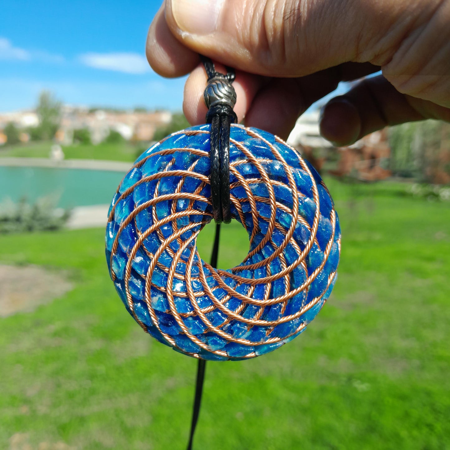 Bobina Torus de Rodin Chips de Lapislázuli- 62mm-Generador de Ondas de Vórtice