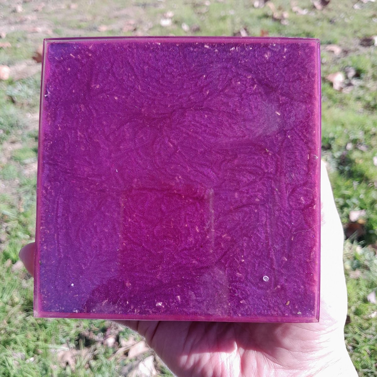 Pirámide Orgonita Cubo de Metatron Violeta - 120mm de Base - Mundo Orgon