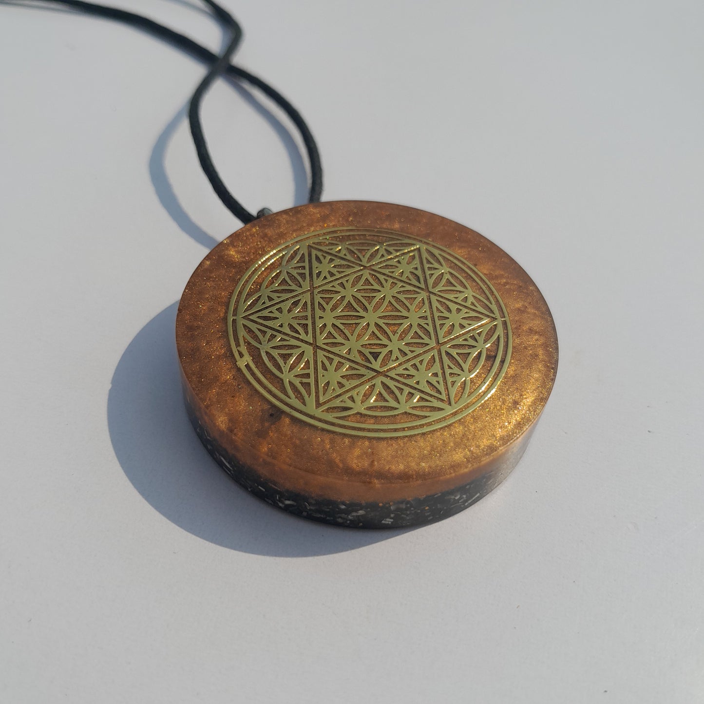 Colgante de Orgonita Flor de la Vida con Estrella de 6 puntas