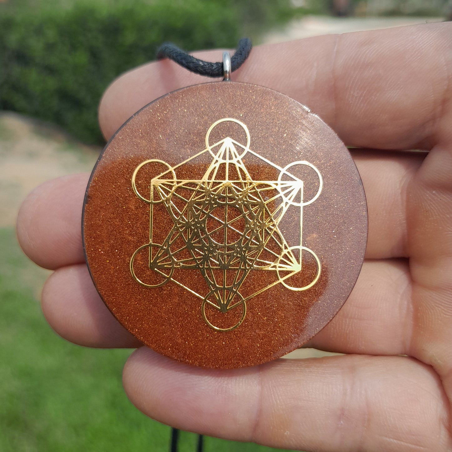 Colgante de Orgonita Metatron Marrón con Shungita