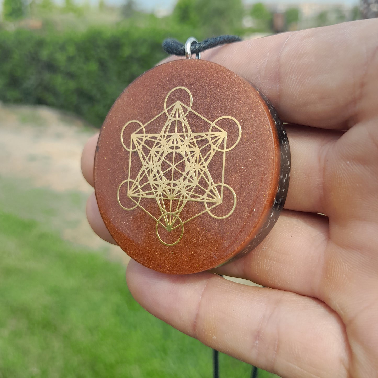 Colgante de Orgonita Metatron Marrón con Shungita