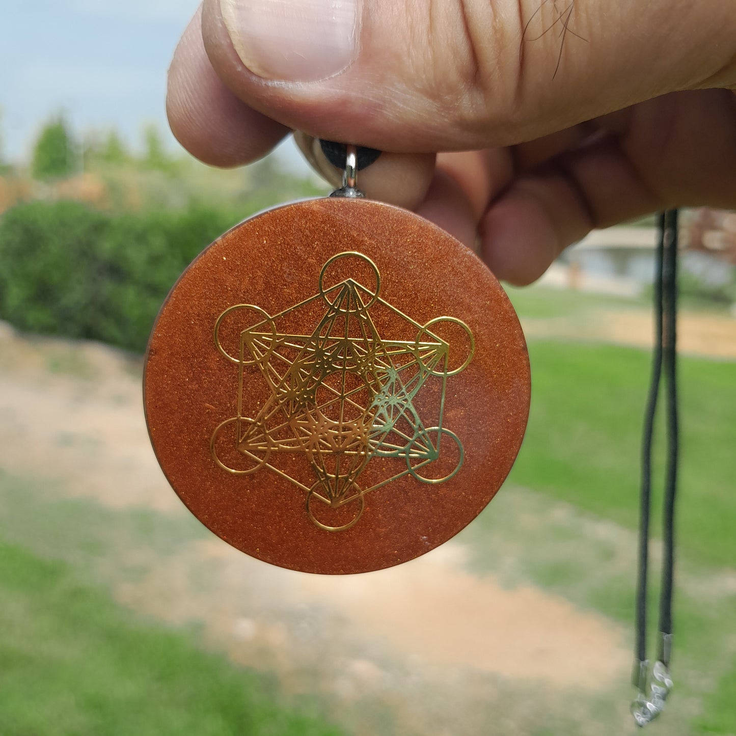 Colgante de Orgonita Metatron Marrón con Shungita