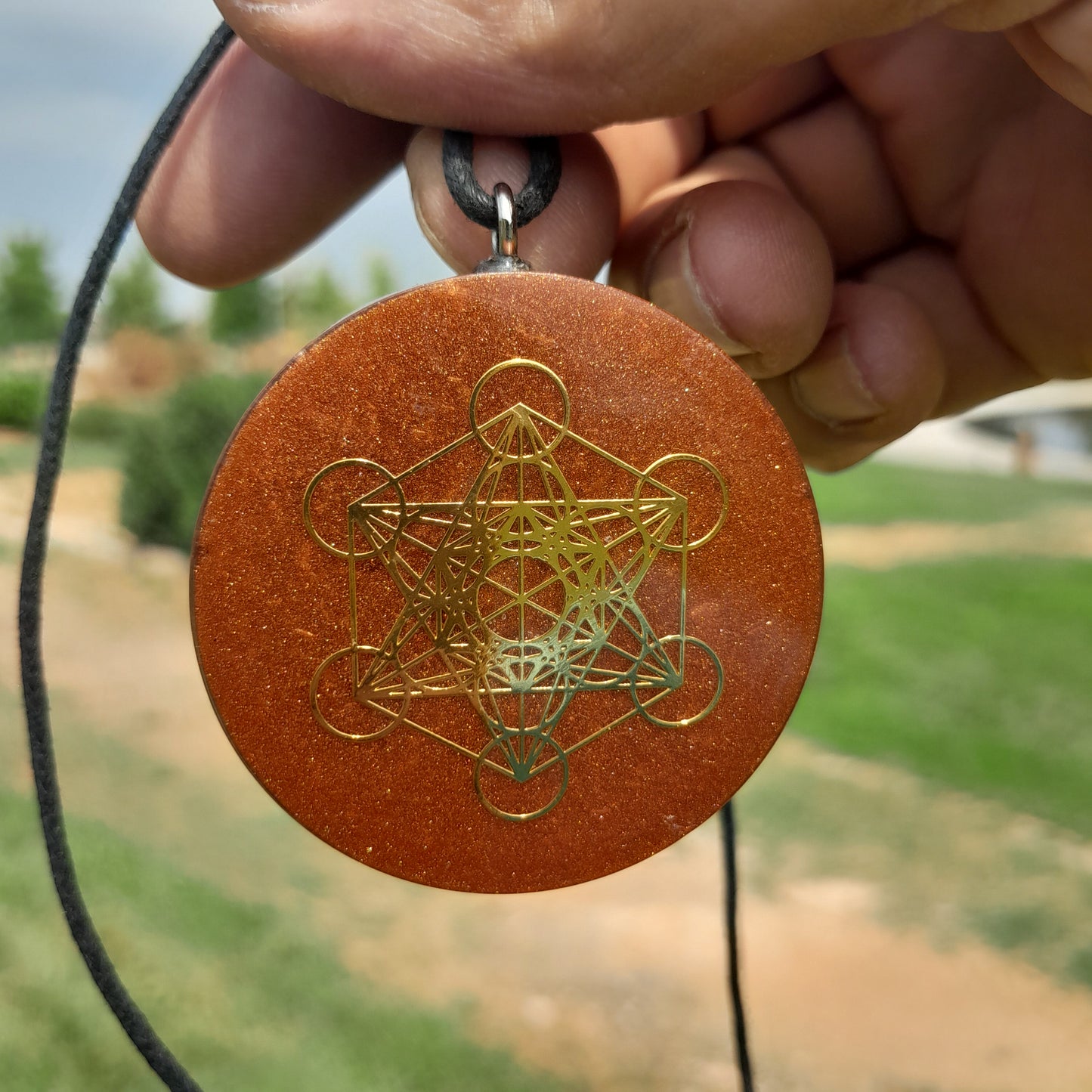 Colgante de Orgonita Metatron Marrón con Shungita