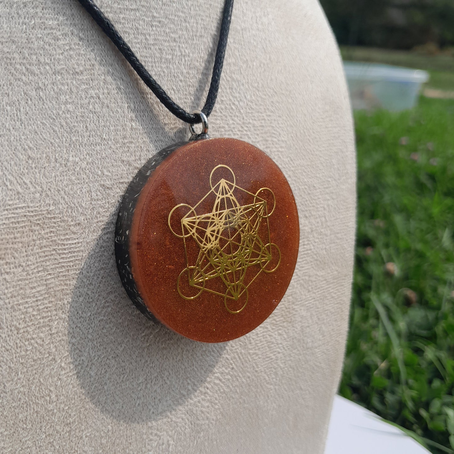 Colgante de Orgonita Metatron Marrón con Shungita
