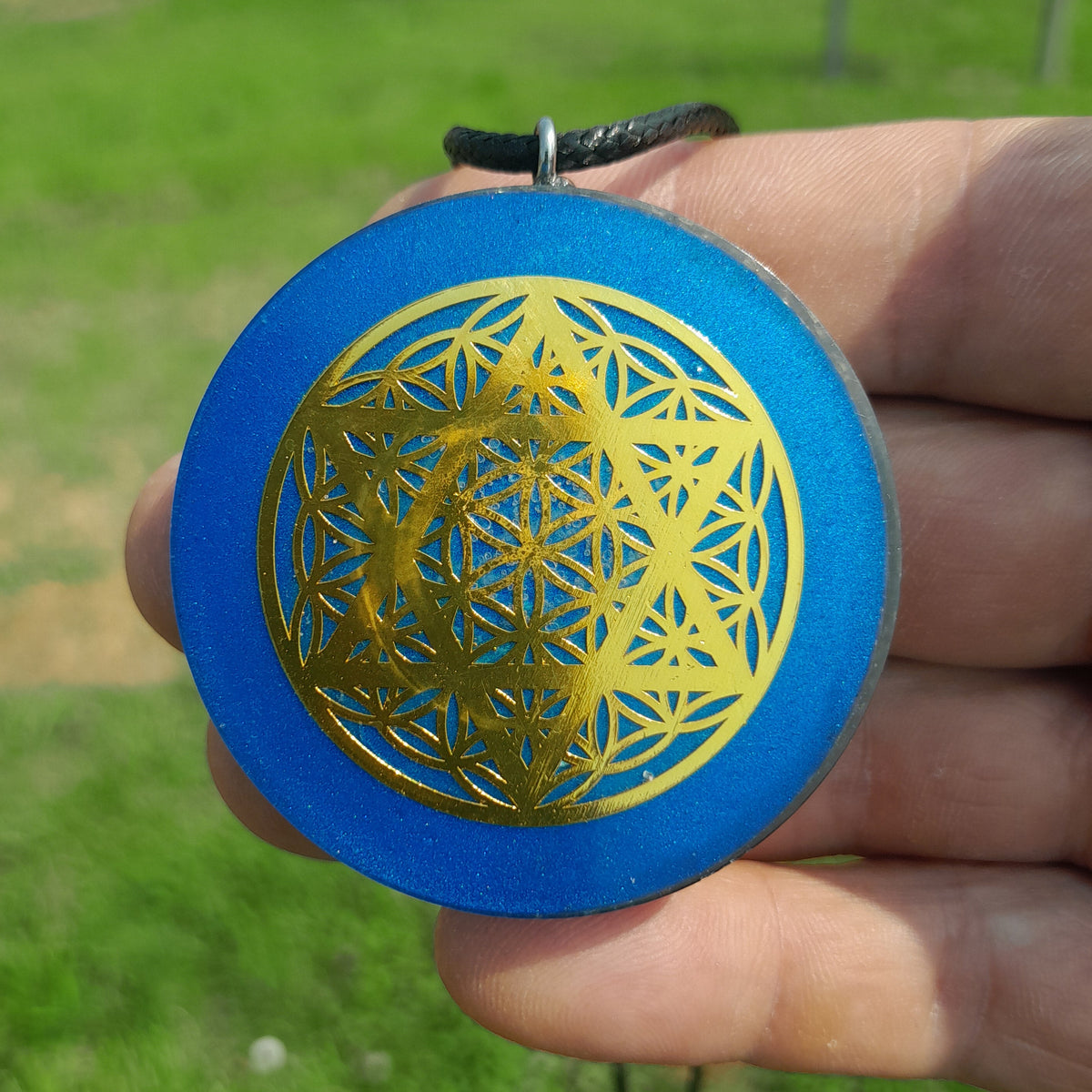 Colgante de Orgonita Flor de la Vida y Estrella de 6 Puntas