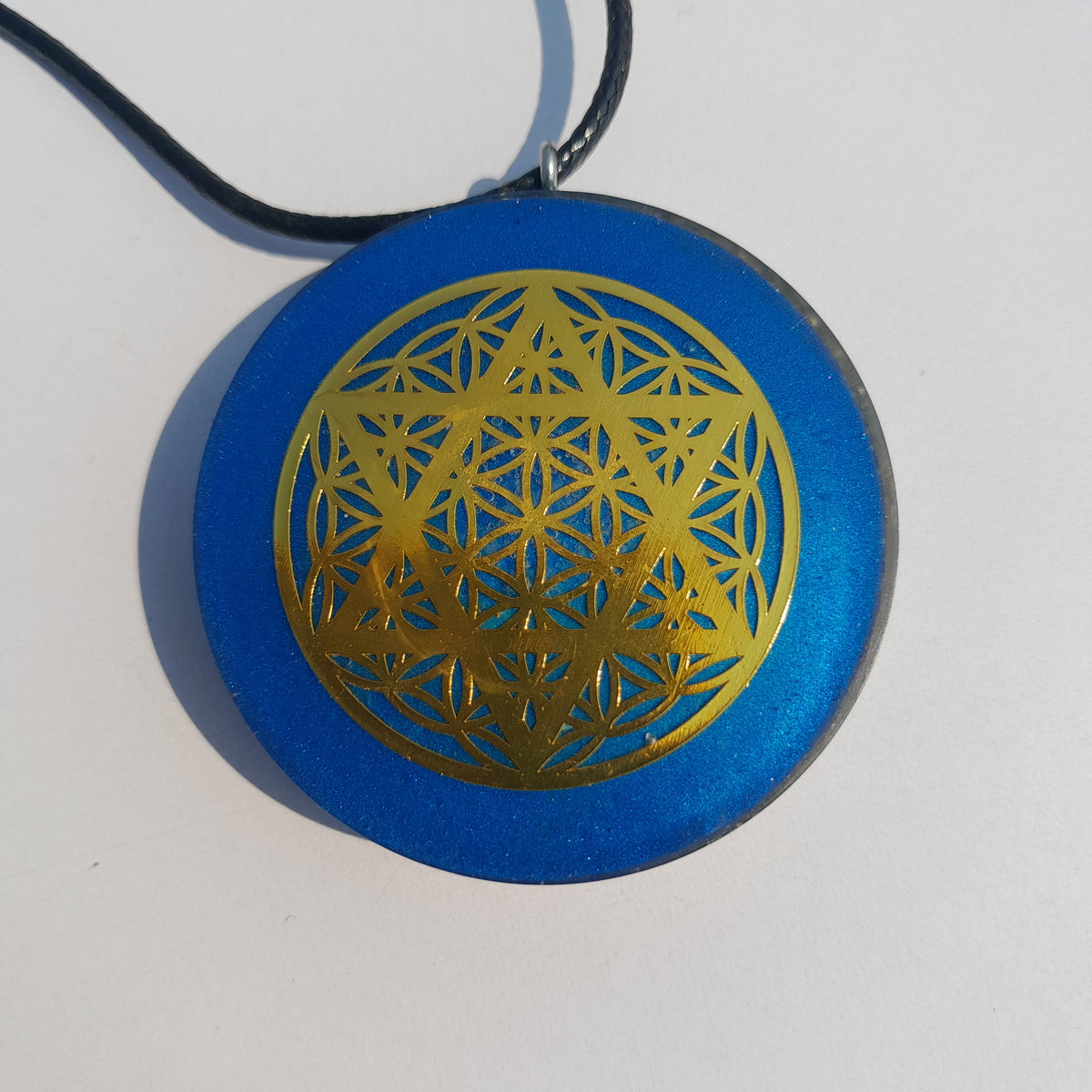 Colgante de Orgonita Flor de la Vida y Estrella de 6 Puntas