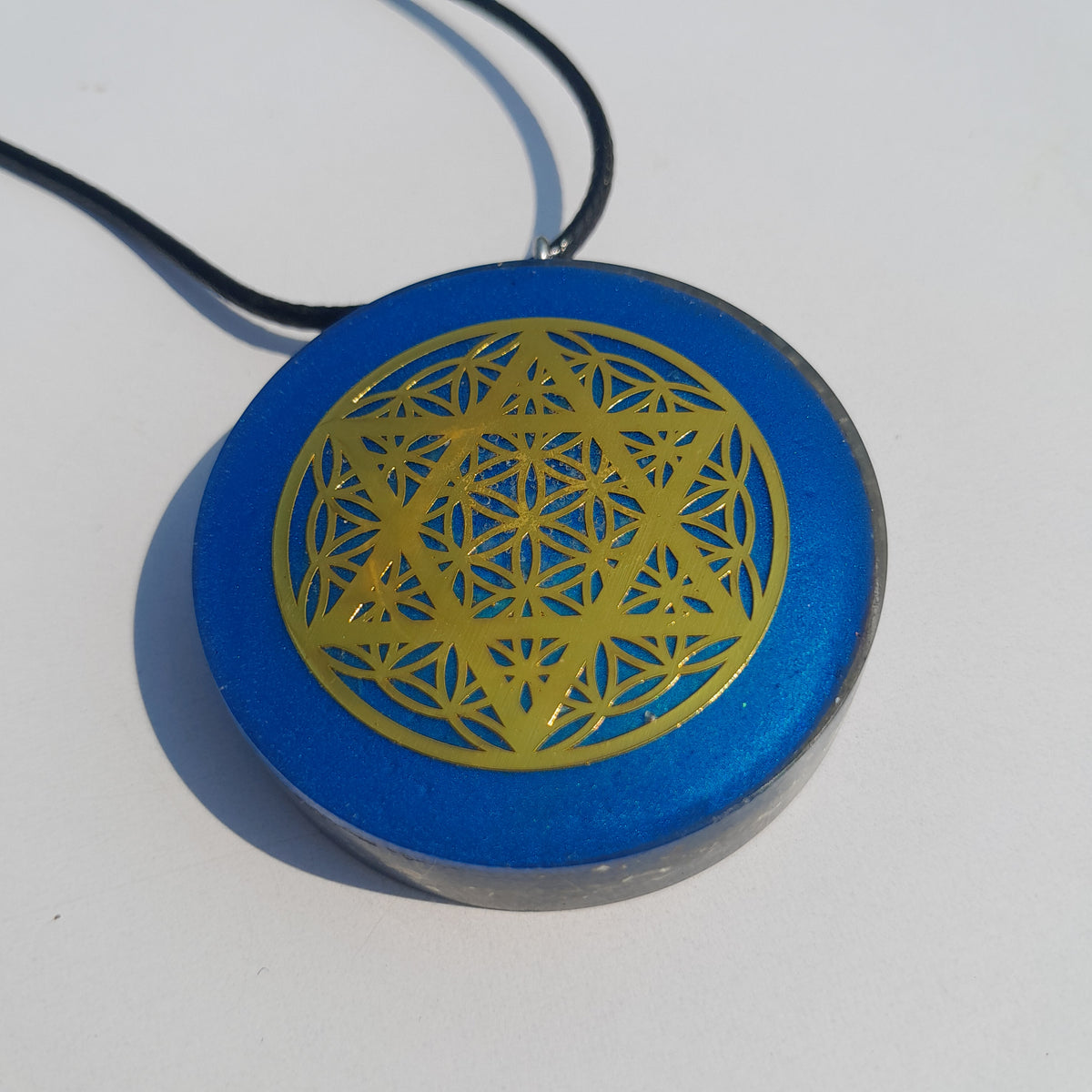 Colgante de Orgonita Flor de la Vida y Estrella de 6 Puntas
