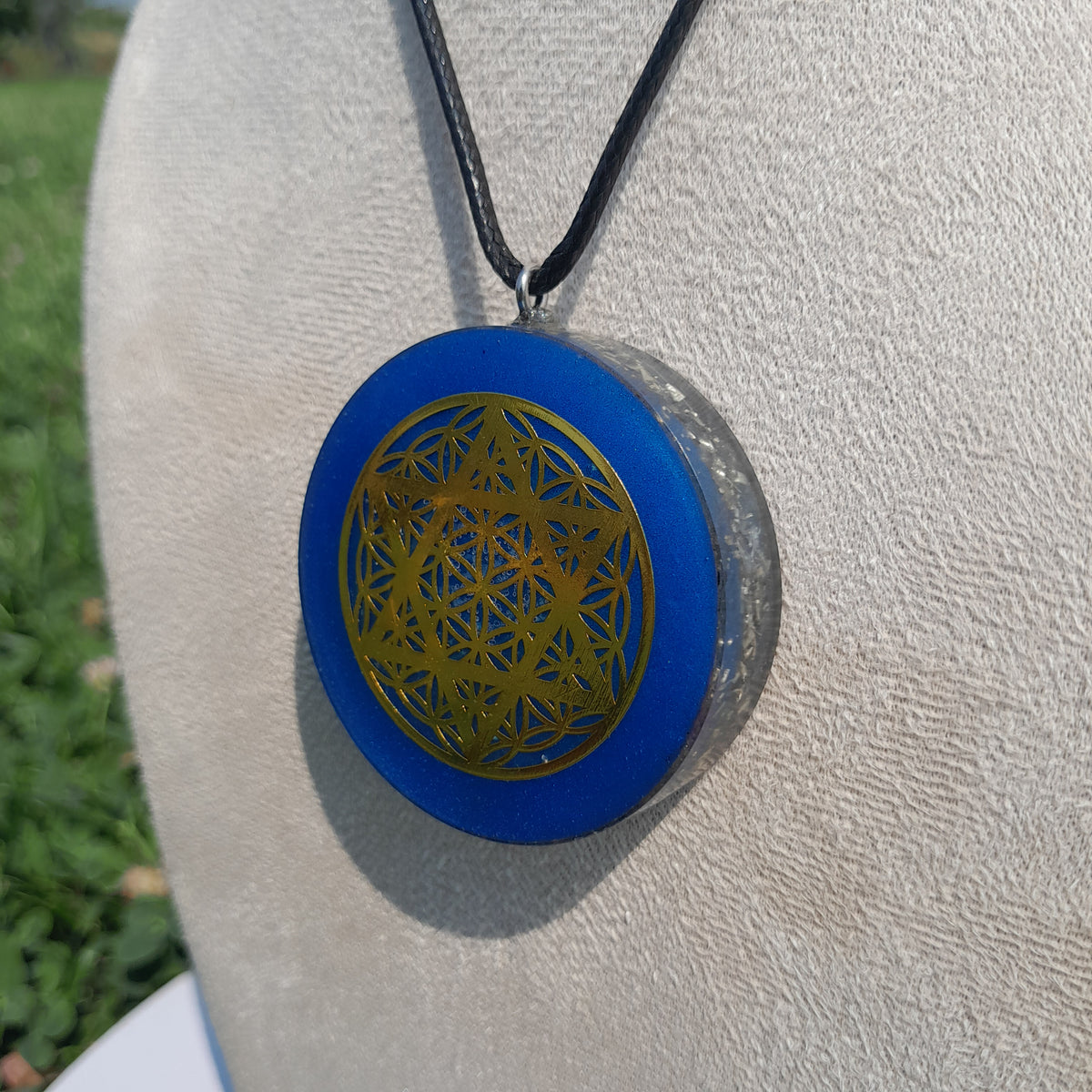 Colgante de Orgonita Flor de la Vida y Estrella de 6 Puntas