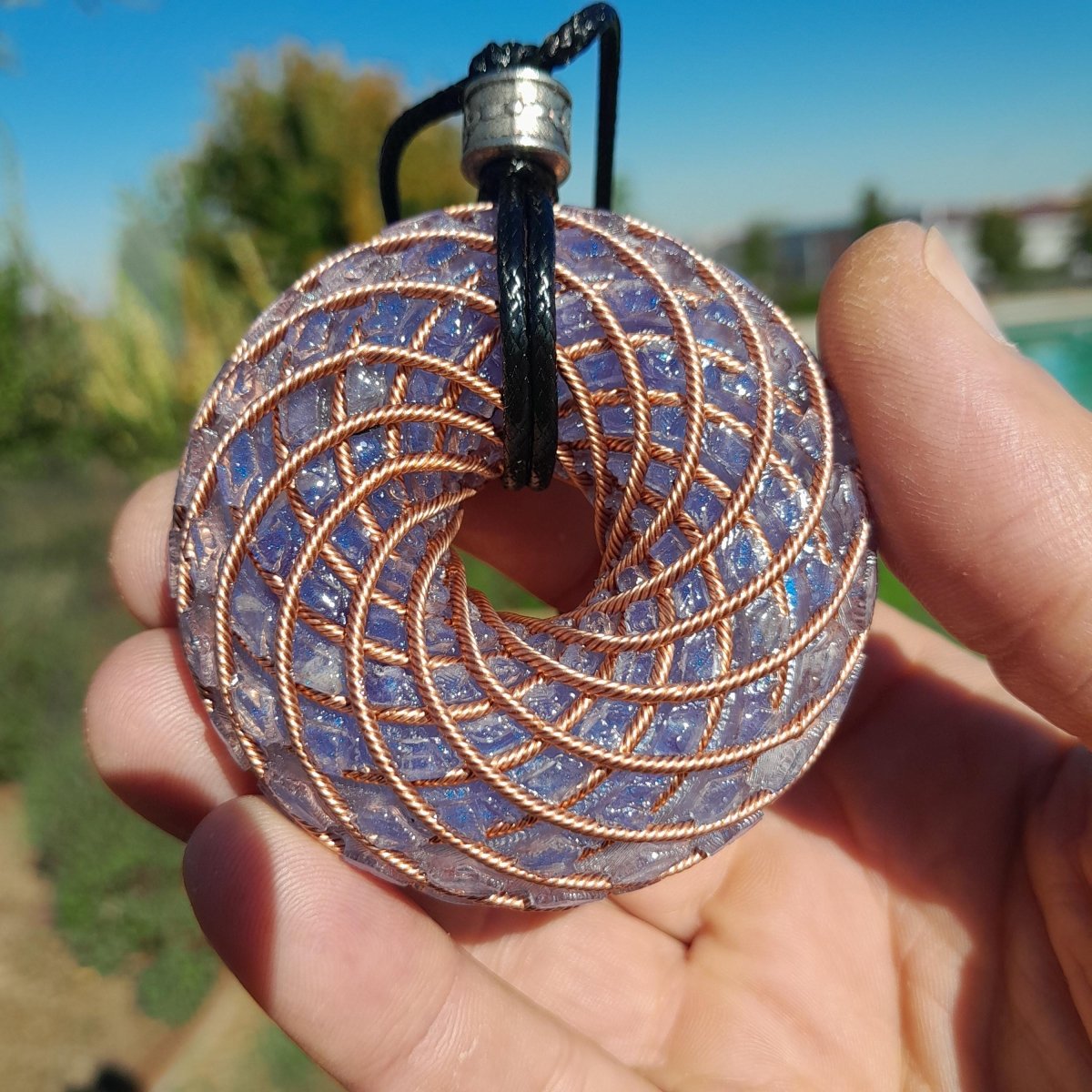 Bobina Rodin con Amatista - 62mm - Generador de Ondas de Vórtice - Mundo Orgon