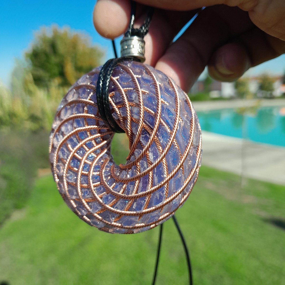 Bobina Rodin con Amatista - 62mm - Generador de Ondas de Vórtice - Mundo Orgon