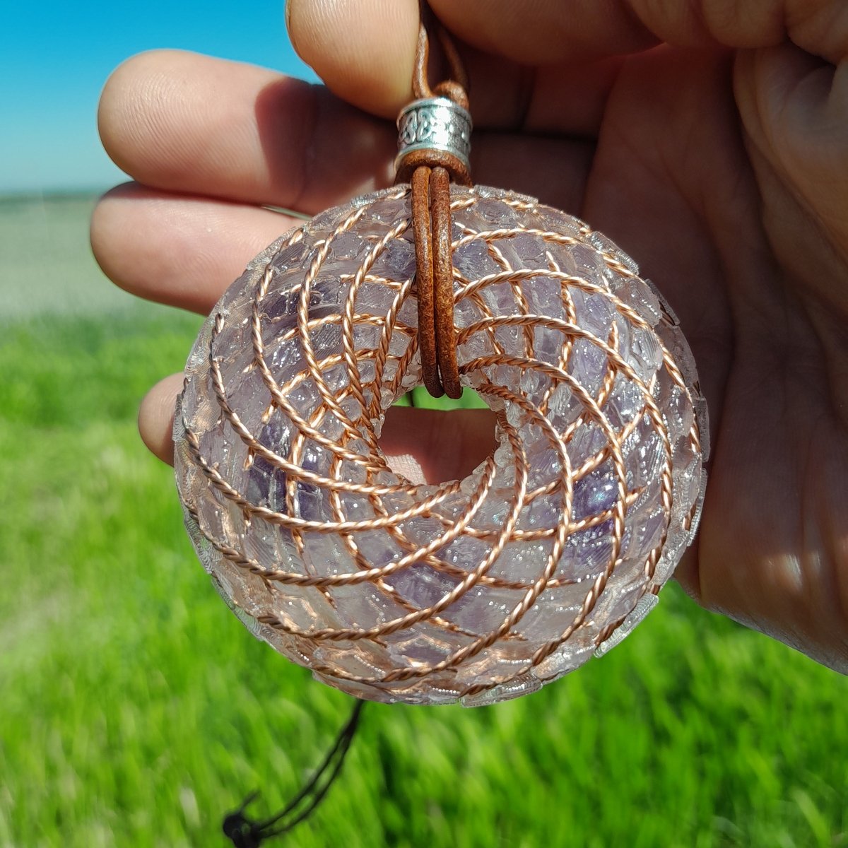 Bobina Rodin con Chips de Amatistas - 62mm - Generador de Ondas de Vórtice - Mundo Orgon