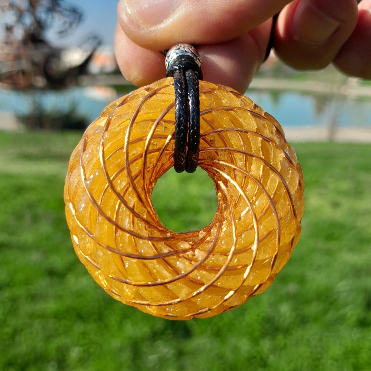 Bobina Rodin con Cuarzo Citrino - 50mm - Generador de Ondas de Vórtice - Mundo Orgon LTD