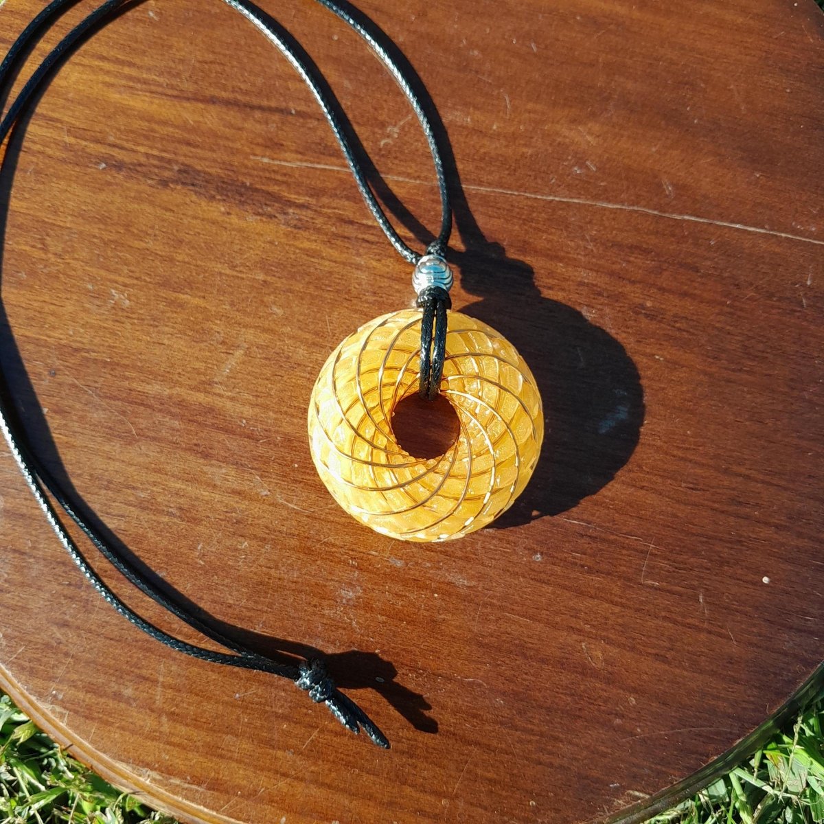 Bobina Rodin con Cuarzo Citrino - 50mm - Generador de Ondas de Vórtice - Mundo Orgon