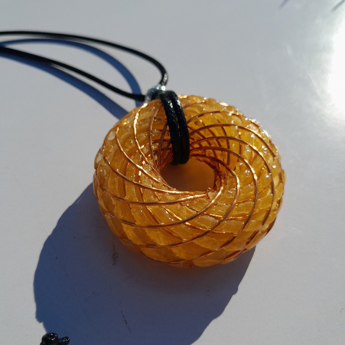 Bobina Rodin con Cuarzo Citrino - 50mm - Generador de Ondas de Vórtice - Mundo Orgon LTD