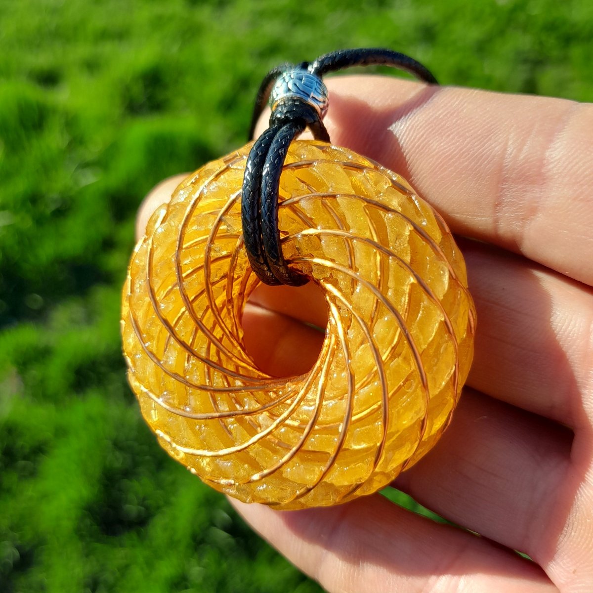 Bobina Rodin con Cuarzo Citrino - 50mm - Generador de Ondas de Vórtice - Mundo Orgon LTD