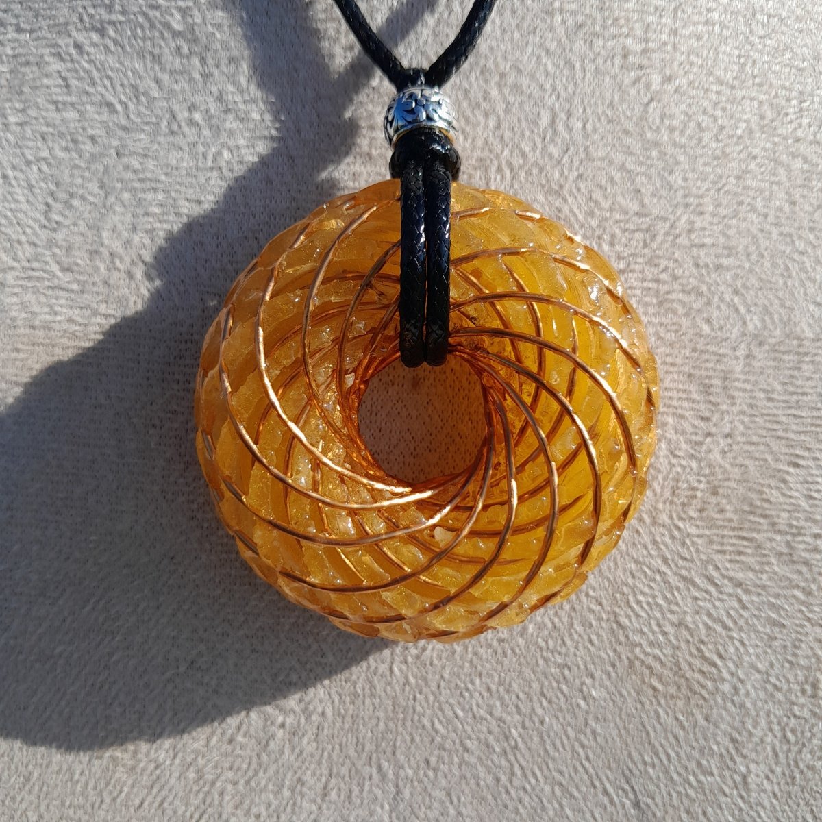 Bobina Rodin con Cuarzo Citrino - 50mm - Generador de Ondas de Vórtice - Mundo Orgon LTD