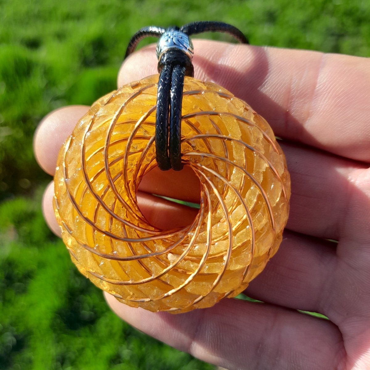 Bobina Rodin con Cuarzo Citrino - 50mm - Generador de Ondas de Vórtice - Mundo Orgon LTD