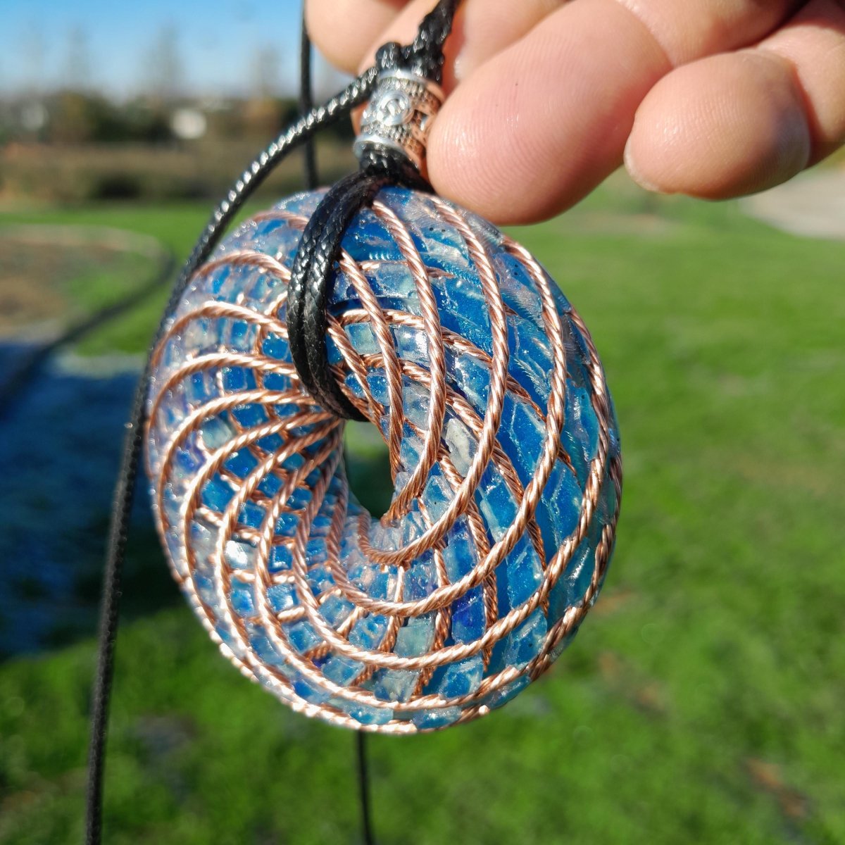 Bobina Torus de Rodin Chips de Lapislázuli - 62mm - Generador de Ondas de Vórtice - Mundo Orgon