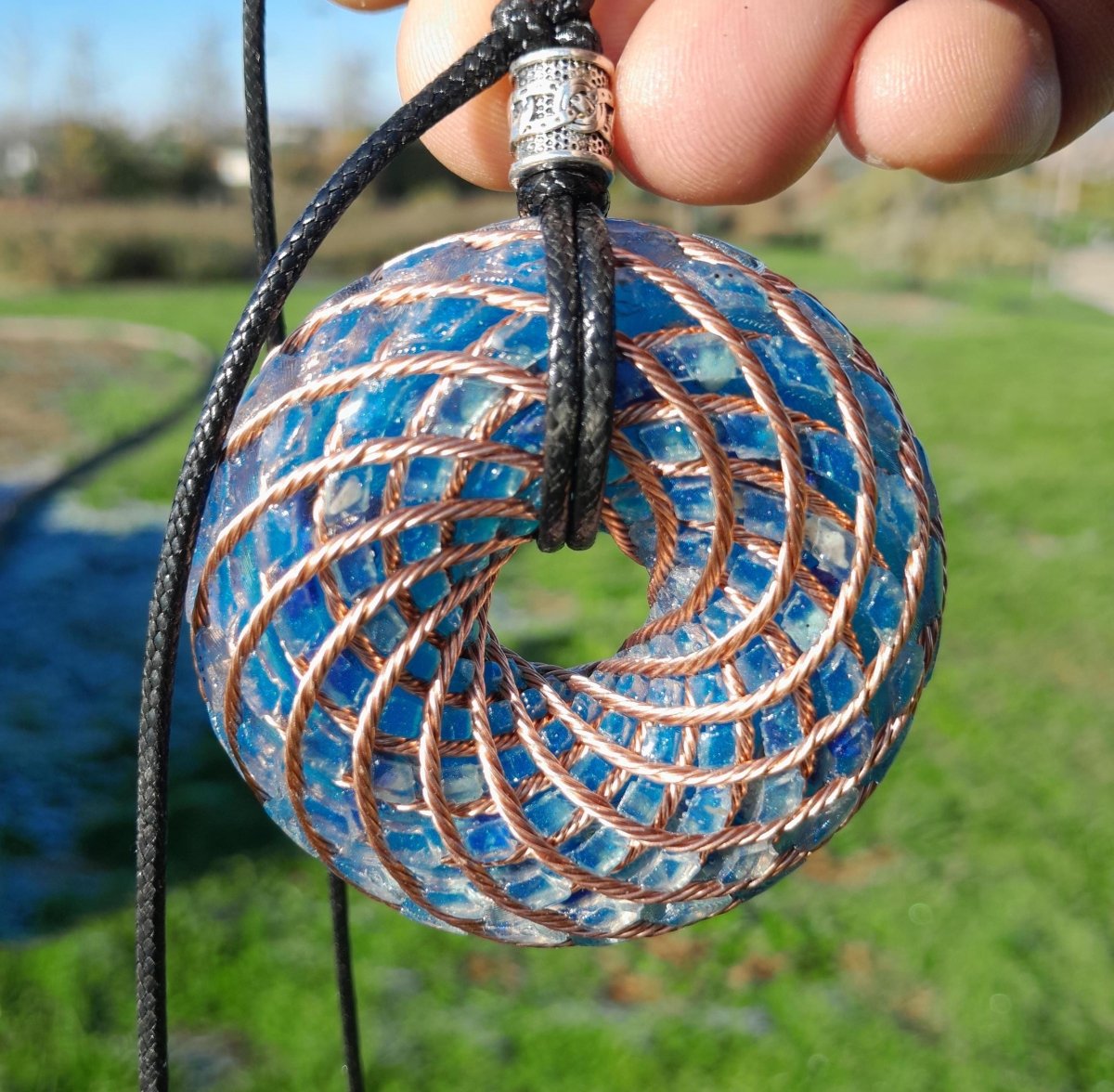 Bobina Torus de Rodin Chips de Lapislázuli - 62mm - Generador de Ondas de Vórtice - Mundo Orgon