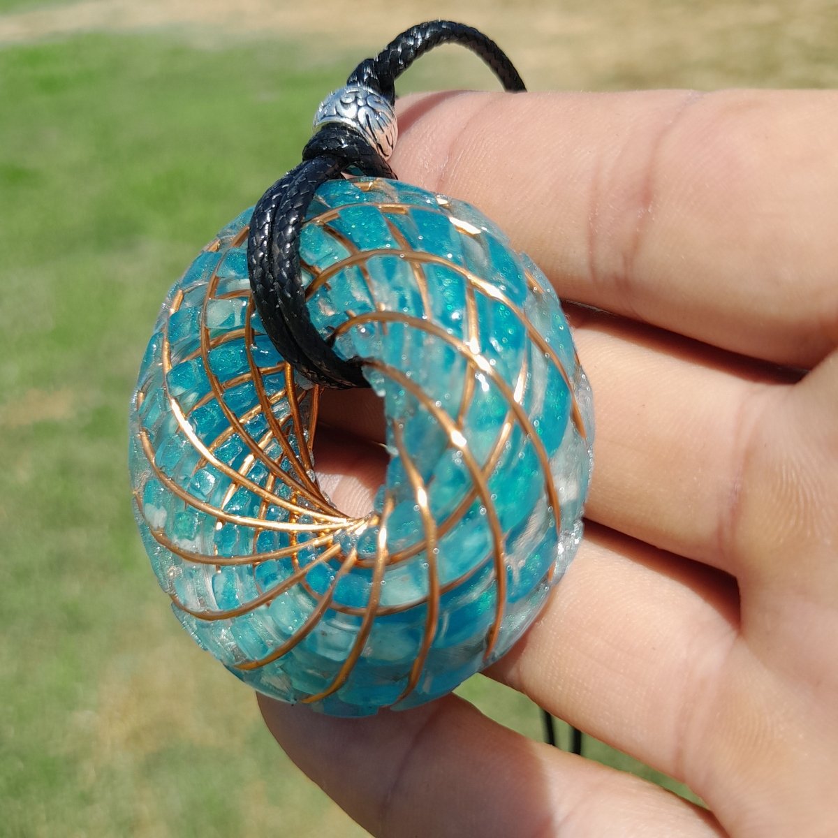 Bobina Torus Rodin con Aguamarina 50mm - Mundo Orgon LTD
