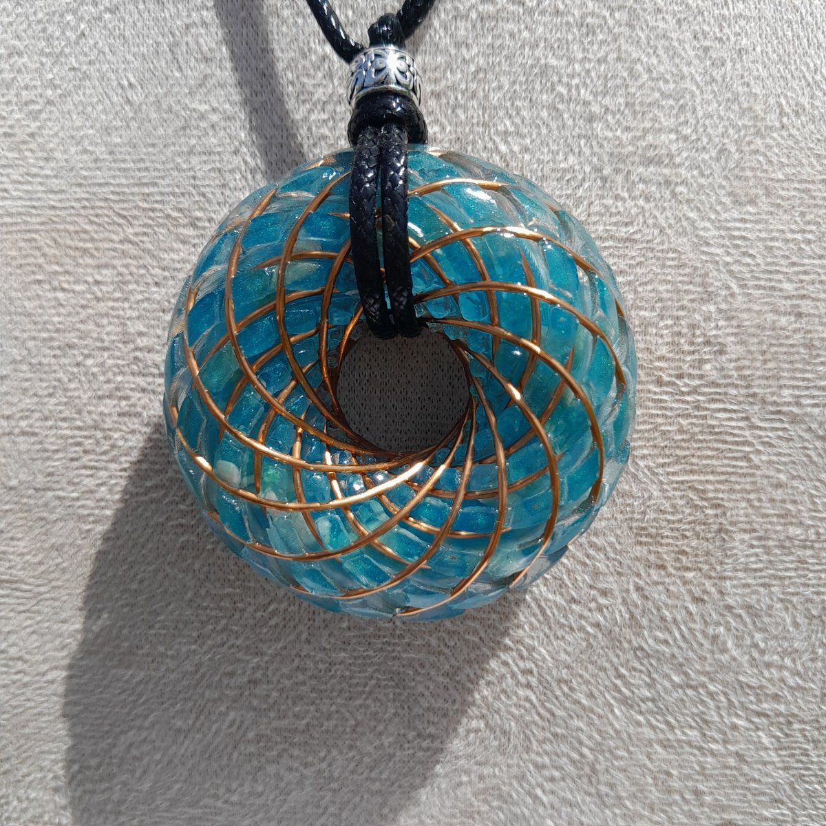 Bobina Torus Rodin con Aguamarina 50mm - Mundo Orgon LTD