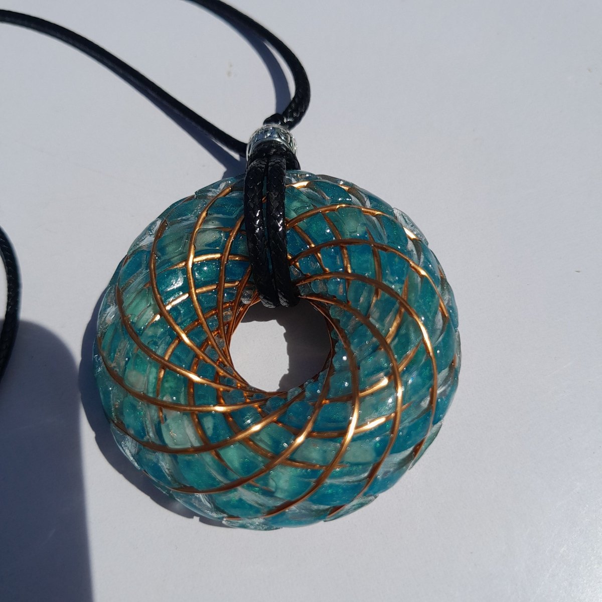 Bobina Torus Rodin con Aguamarina 50mm - Mundo Orgon LTD