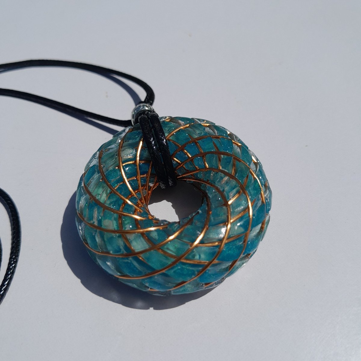 Bobina Torus Rodin con Aguamarina 50mm - Mundo Orgon LTD