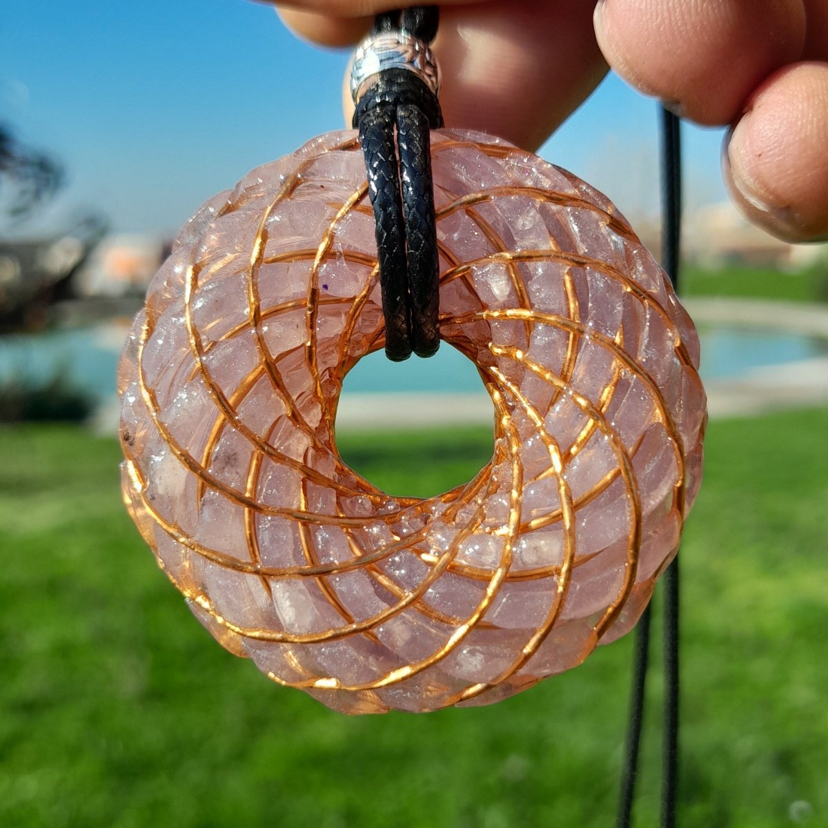 Bobina Torus Rodin con Amatistas - 50mm - Generador de Ondas de Vórtice - Mundo Orgon LTD