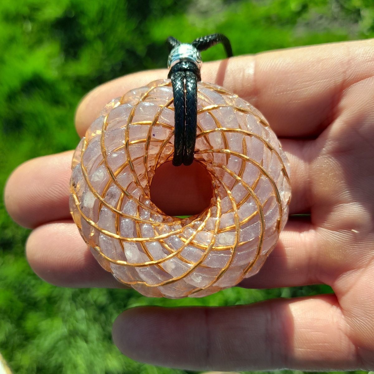 Bobina Torus Rodin con Amatistas - 50mm - Generador de Ondas de Vórtice - Mundo Orgon LTD