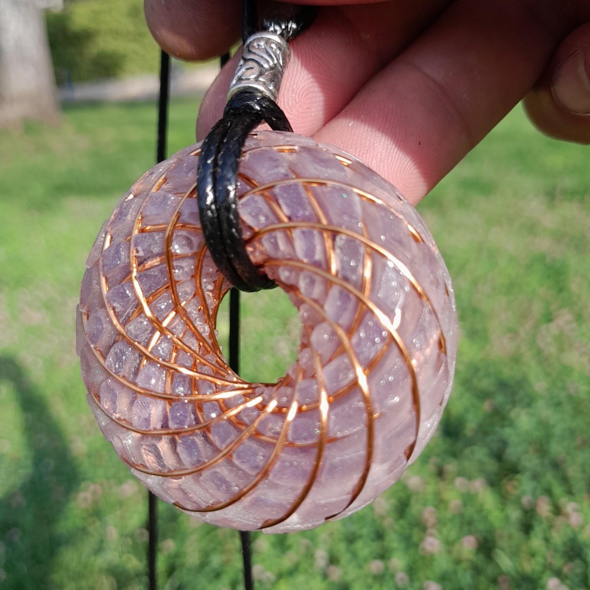 Bobina Torus Rodin con Amatistas - 50mm - Generador de Ondas de Vórtice - Mundo Orgon