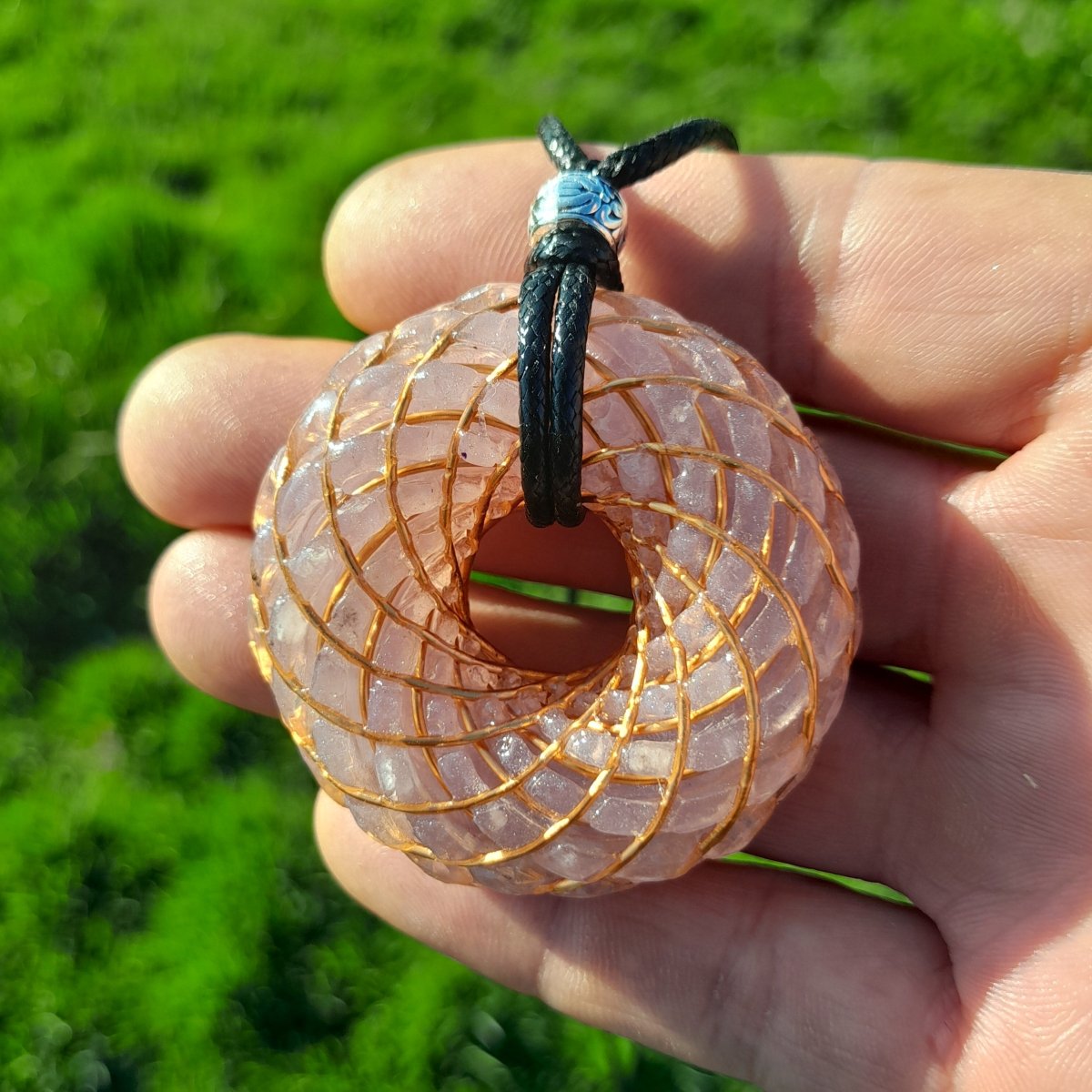 Bobina Torus Rodin con Amatistas - 50mm - Generador de Ondas de Vórtice - Mundo Orgon LTD