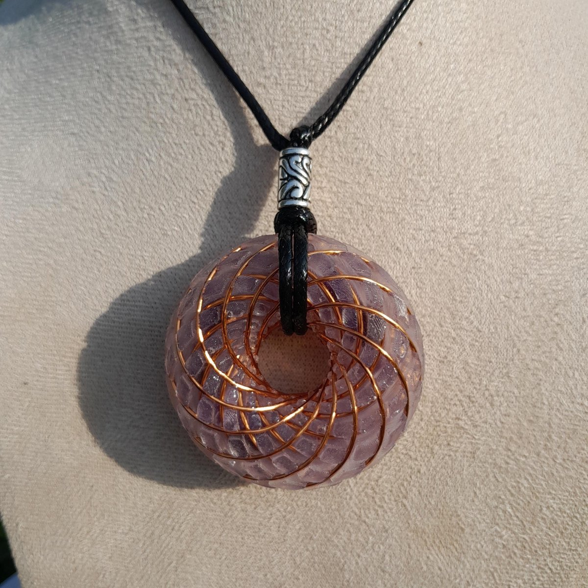 Bobina Torus Rodin con Amatistas - 50mm - Generador de Ondas de Vórtice - Mundo Orgon