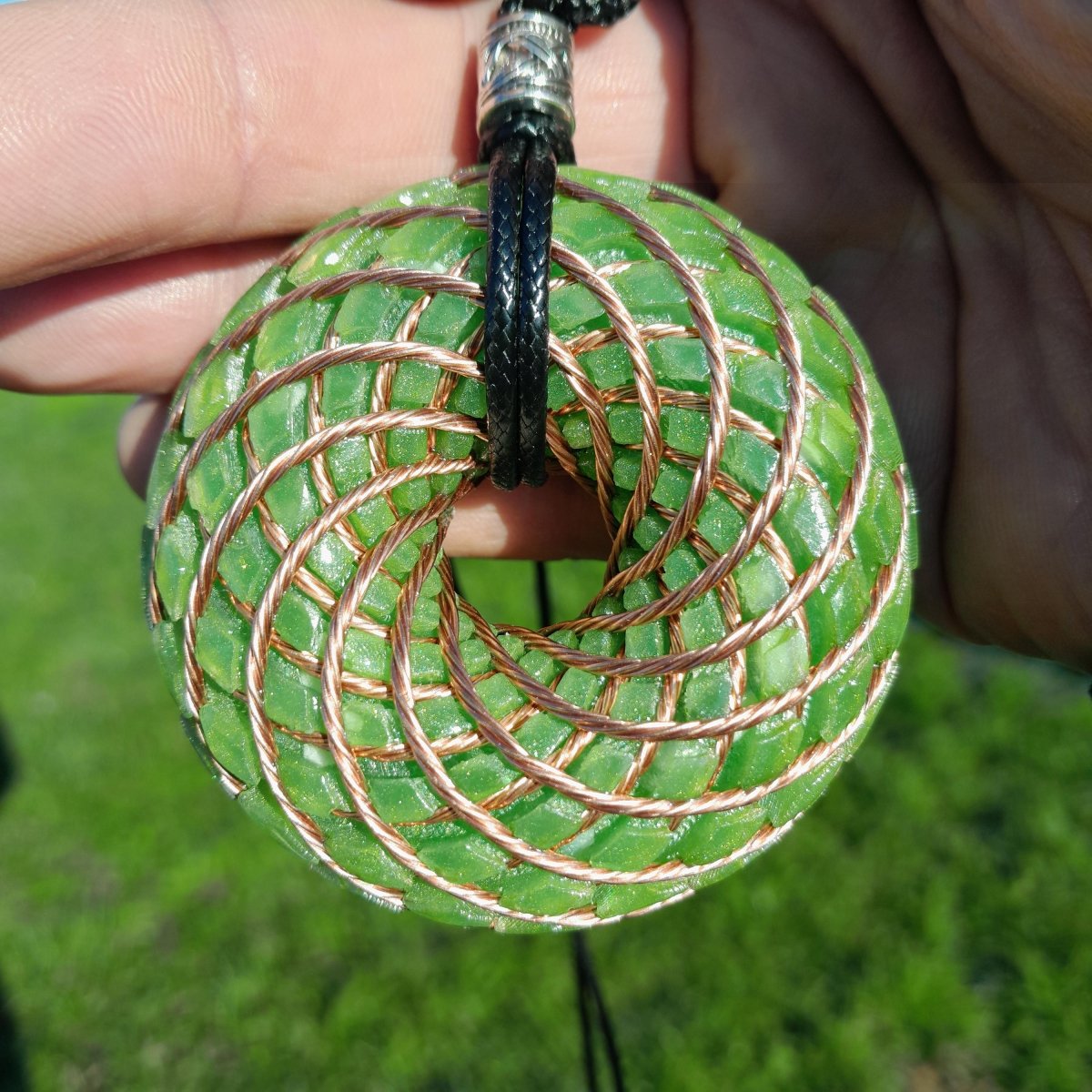 Bobina Torus Rodin con Aventurina Verde - 62mm - Generador de Ondas de Vórtice - Mundo Orgon