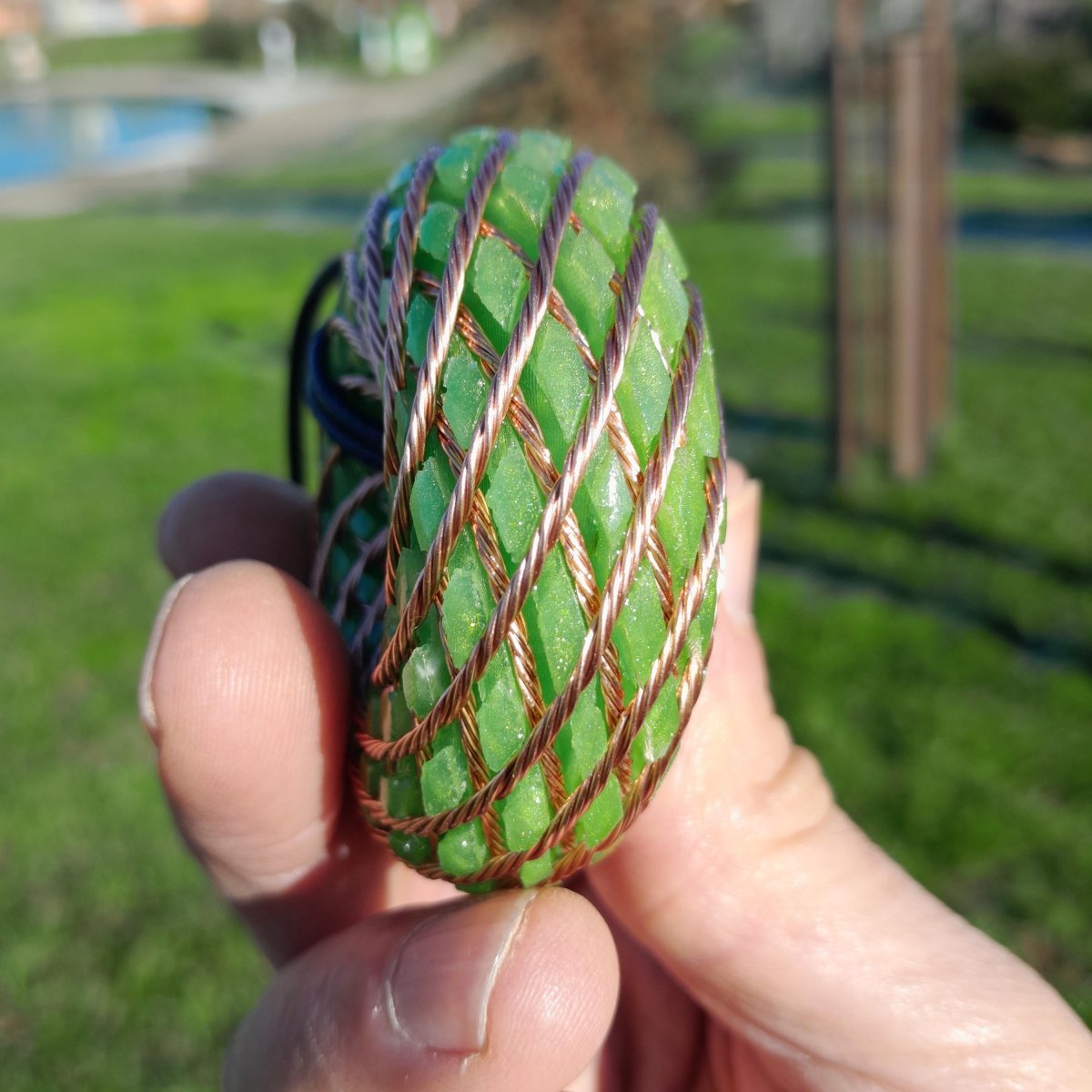 Bobina Torus Rodin con Aventurina Verde - 62mm - Generador de Ondas de Vórtice - Mundo Orgon