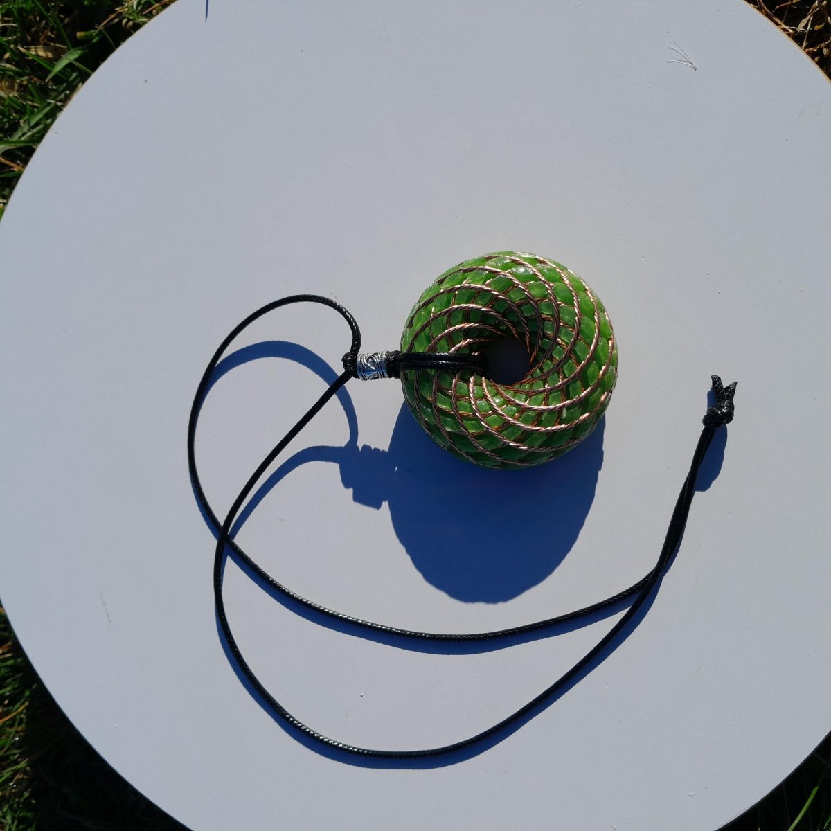 Bobina Torus Rodin con Aventurina Verde - 62mm - Generador de Ondas de Vórtice - Mundo Orgon