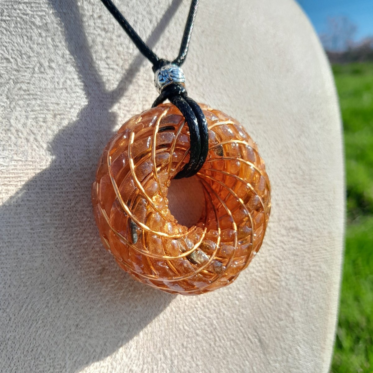 Bobina Torus Rodin con Ojo de Tigre - 50mm - Generador de Ondas de Vórtice - Mundo Orgon LTD