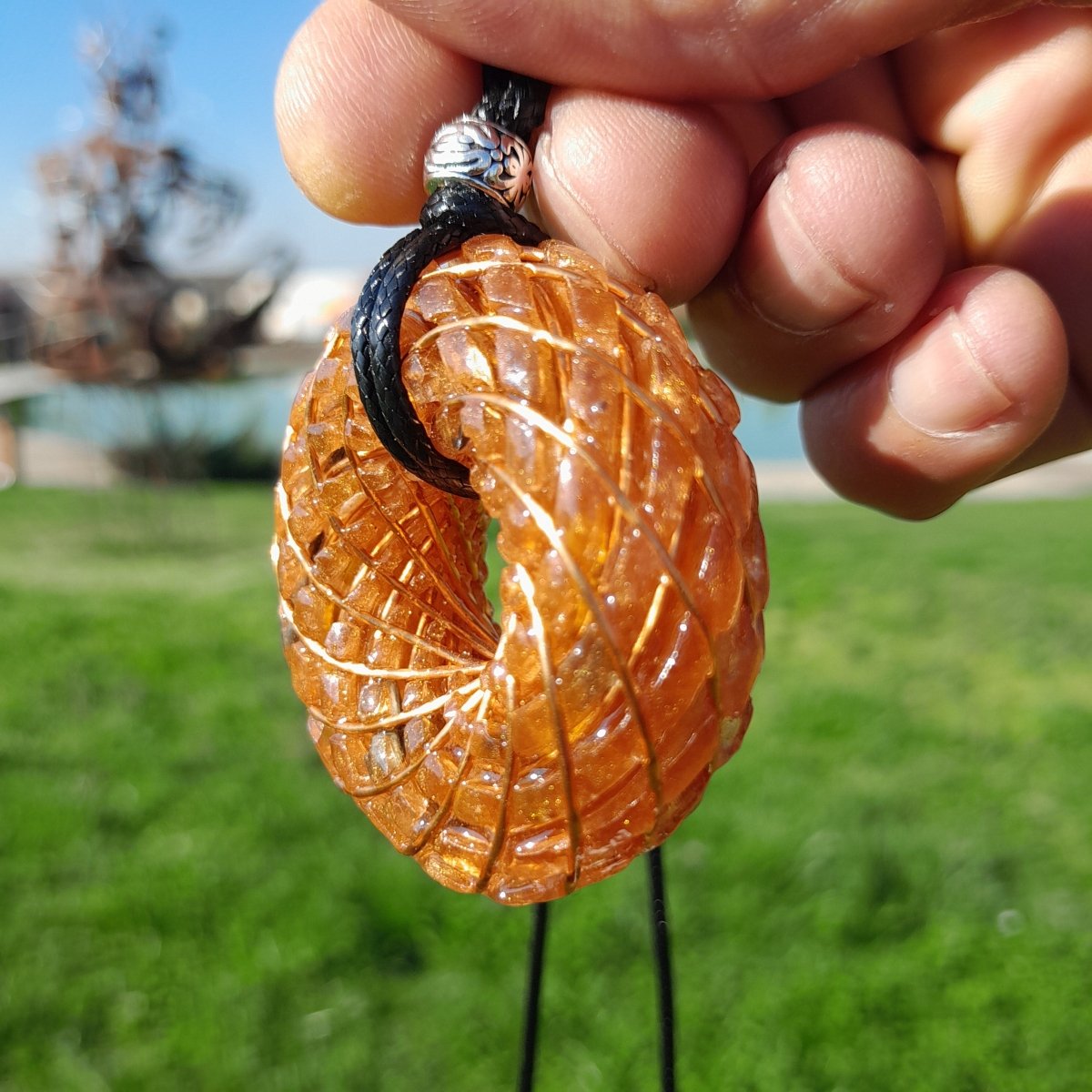 Bobina Torus Rodin con Ojo de Tigre - 50mm - Generador de Ondas de Vórtice - Mundo Orgon LTD