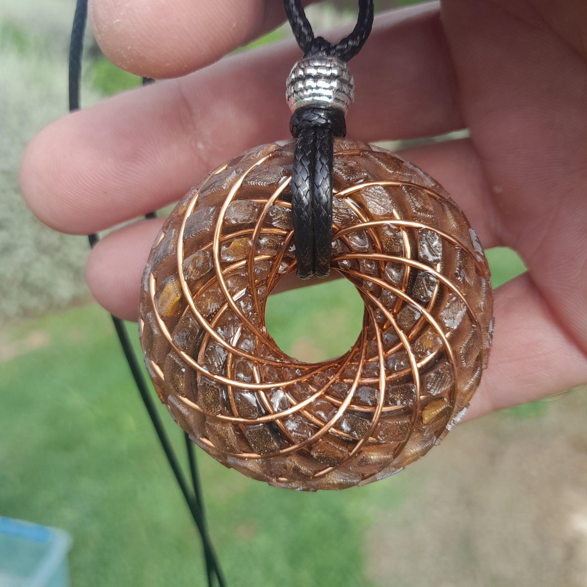 Bobina Torus Rodin con Ojo de Tigre - 50mm - Generador de Ondas de Vórtice - Mundo Orgon