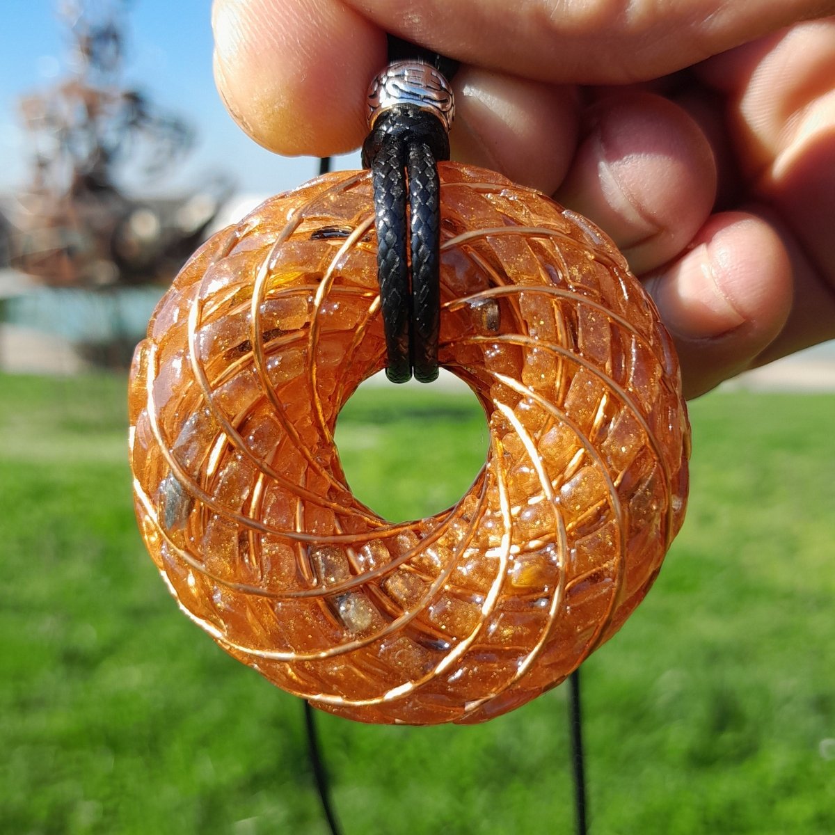 Bobina Torus Rodin con Ojo de Tigre - 50mm - Generador de Ondas de Vórtice - Mundo Orgon LTD