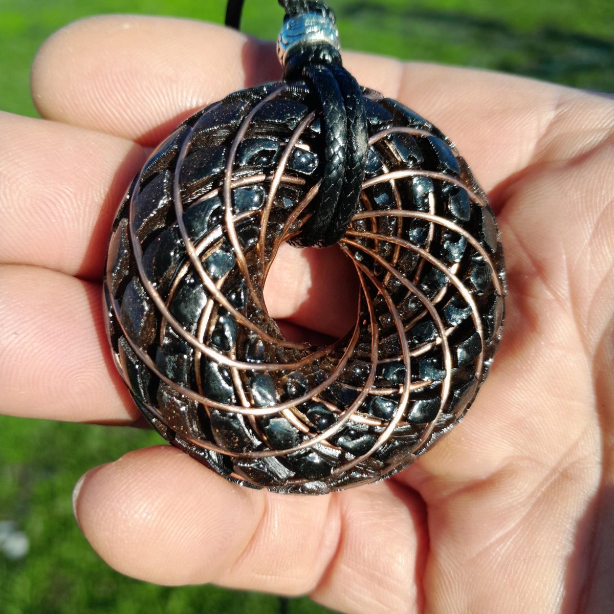 Bobina Torus Rodin con Shungita - 50mm - Generador de Ondas de Vórtice - Mundo Orgon