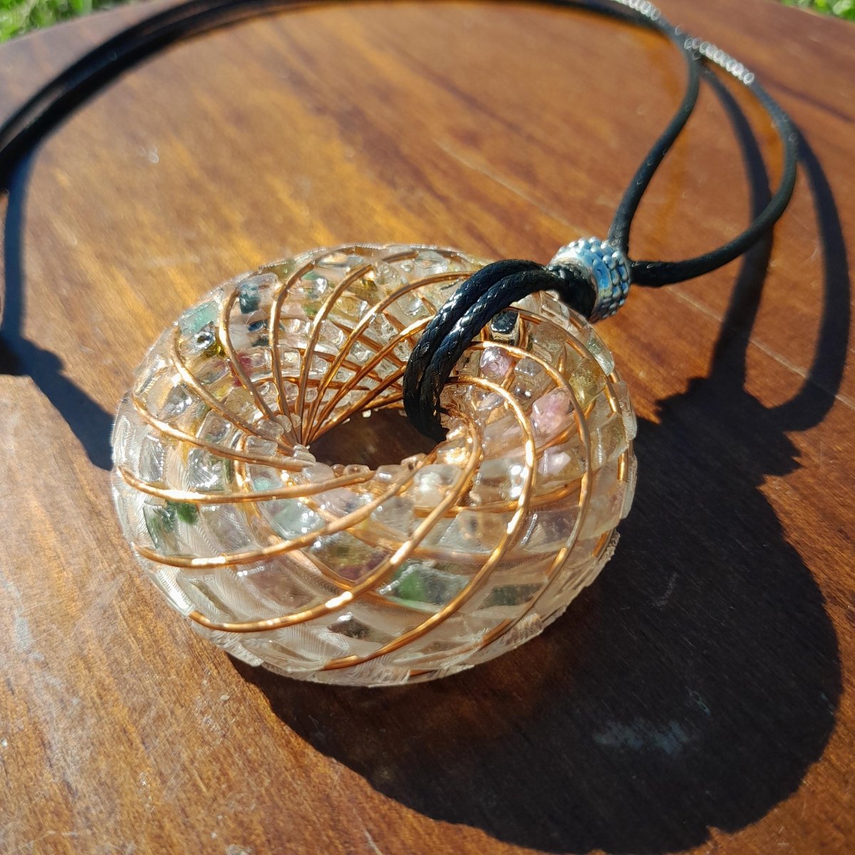 Bobina Torus Rodin con Turmalina - 50mm - Generador de Ondas de Vórtice - Mundo Orgon