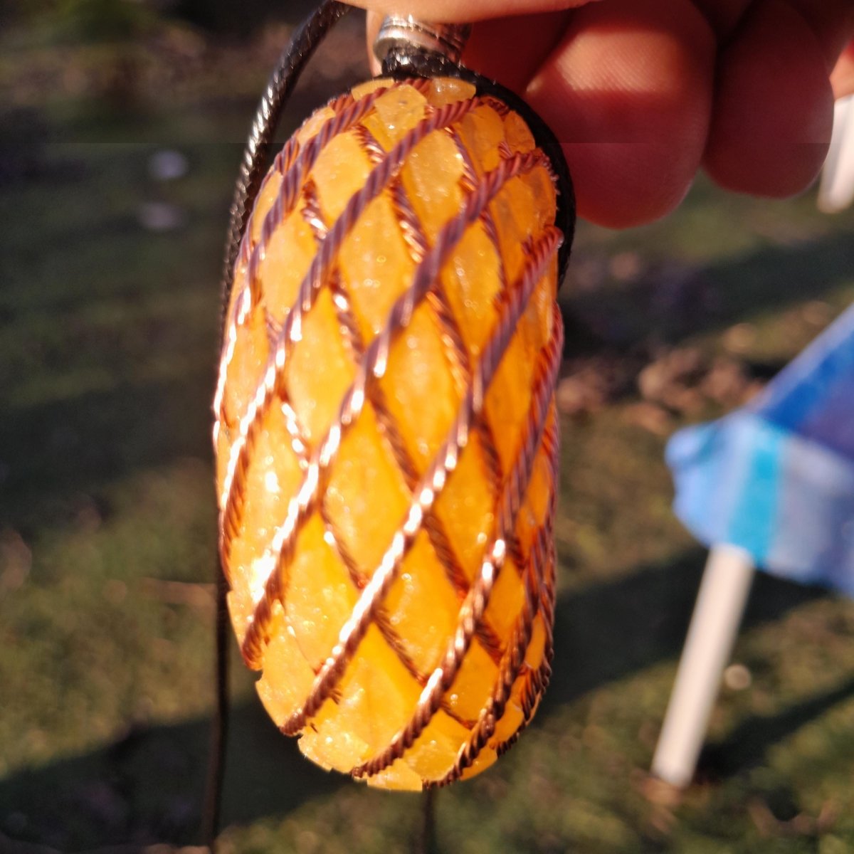 Colgante Bobina Rodin Cuarzo Citrino 62 mm - Mundo Orgon