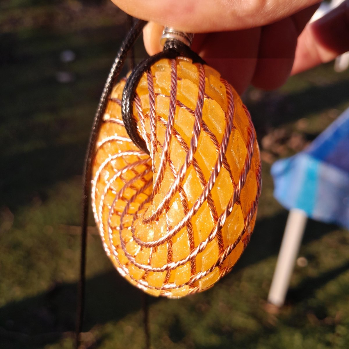 Colgante Bobina Rodin Cuarzo Citrino 62 mm - Mundo Orgon