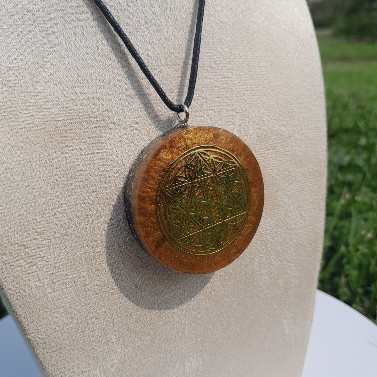 Colgante de Orgonita Flor de la Vida con Estrella de 6 puntas - Mundo Orgon LTD