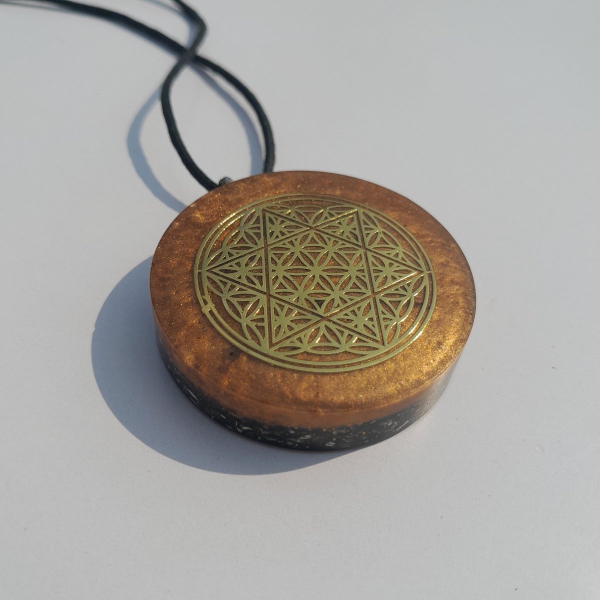 Colgante de Orgonita Flor de la Vida con Estrella de 6 puntas - Mundo Orgon LTD