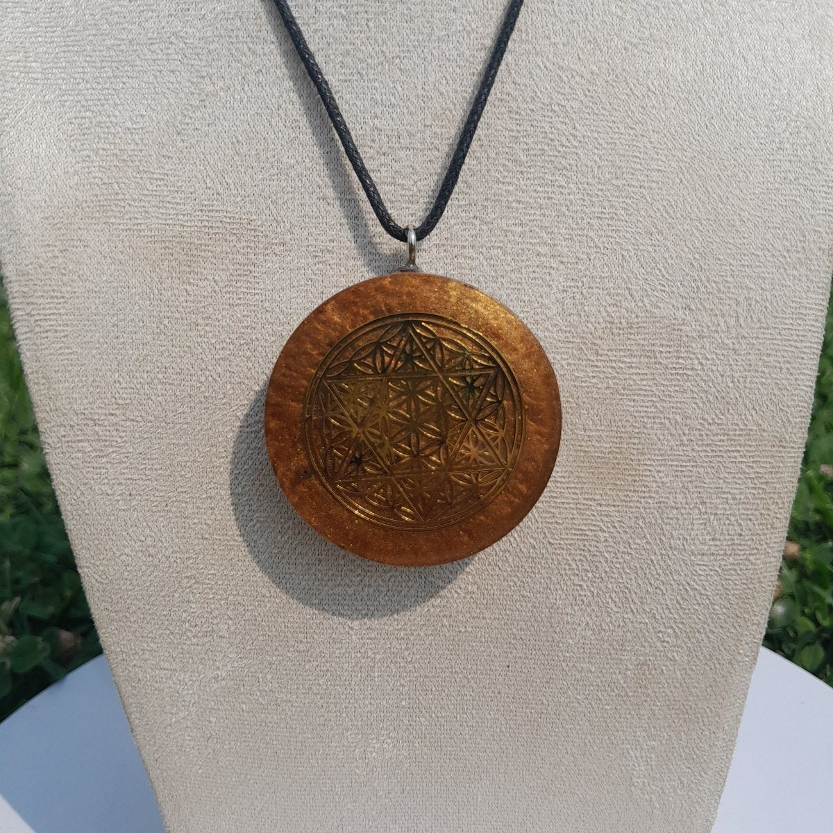 Colgante de Orgonita Flor de la Vida con Estrella de 6 puntas - Mundo Orgon LTD